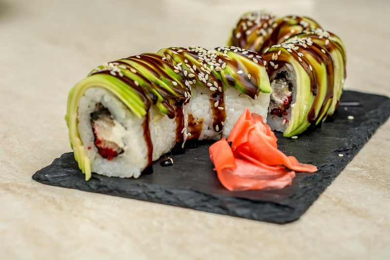 Avocado and Mango Sushi Rolls